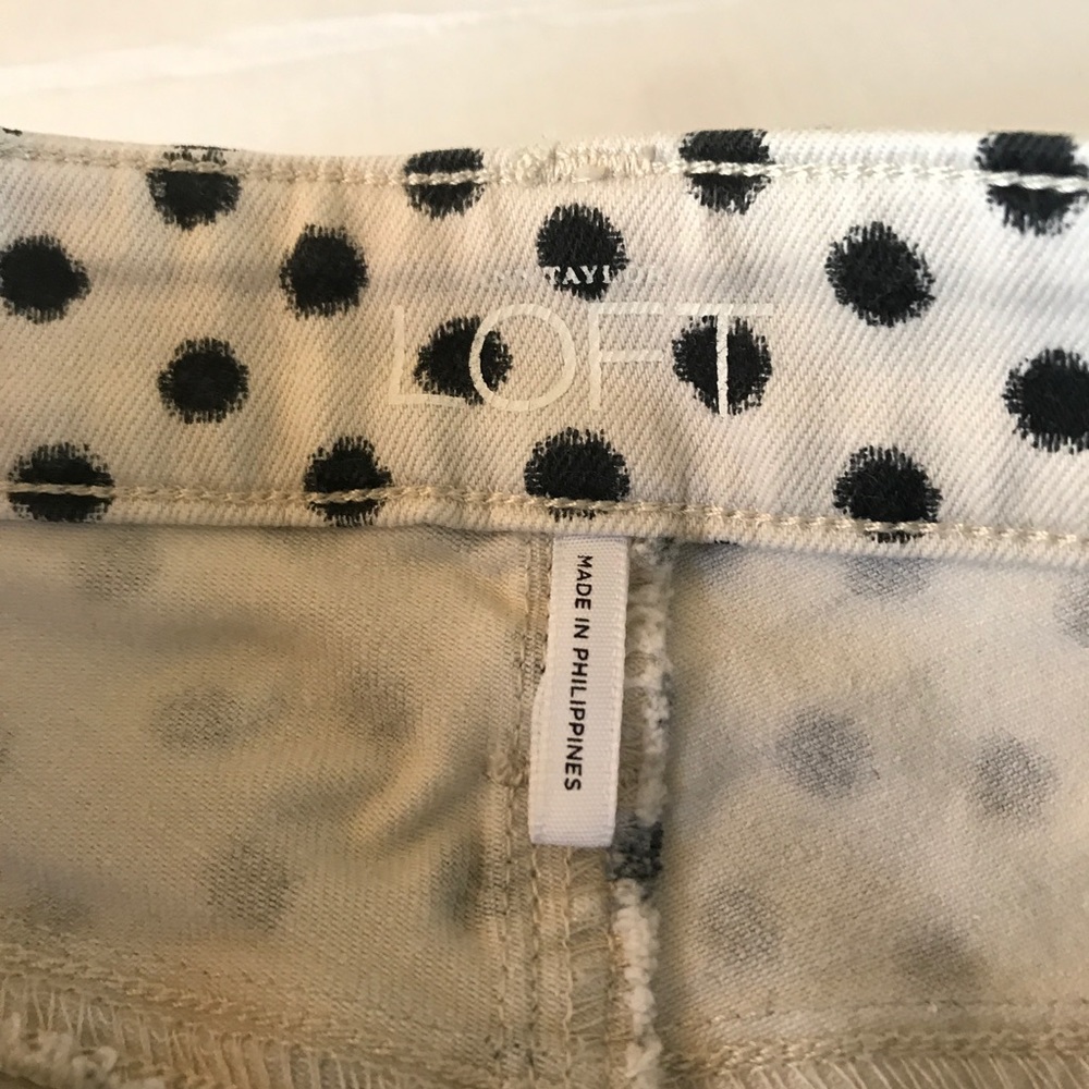 LOFT Super Skinny Polka Dot Black & White Jeans - Picture 3 of 5